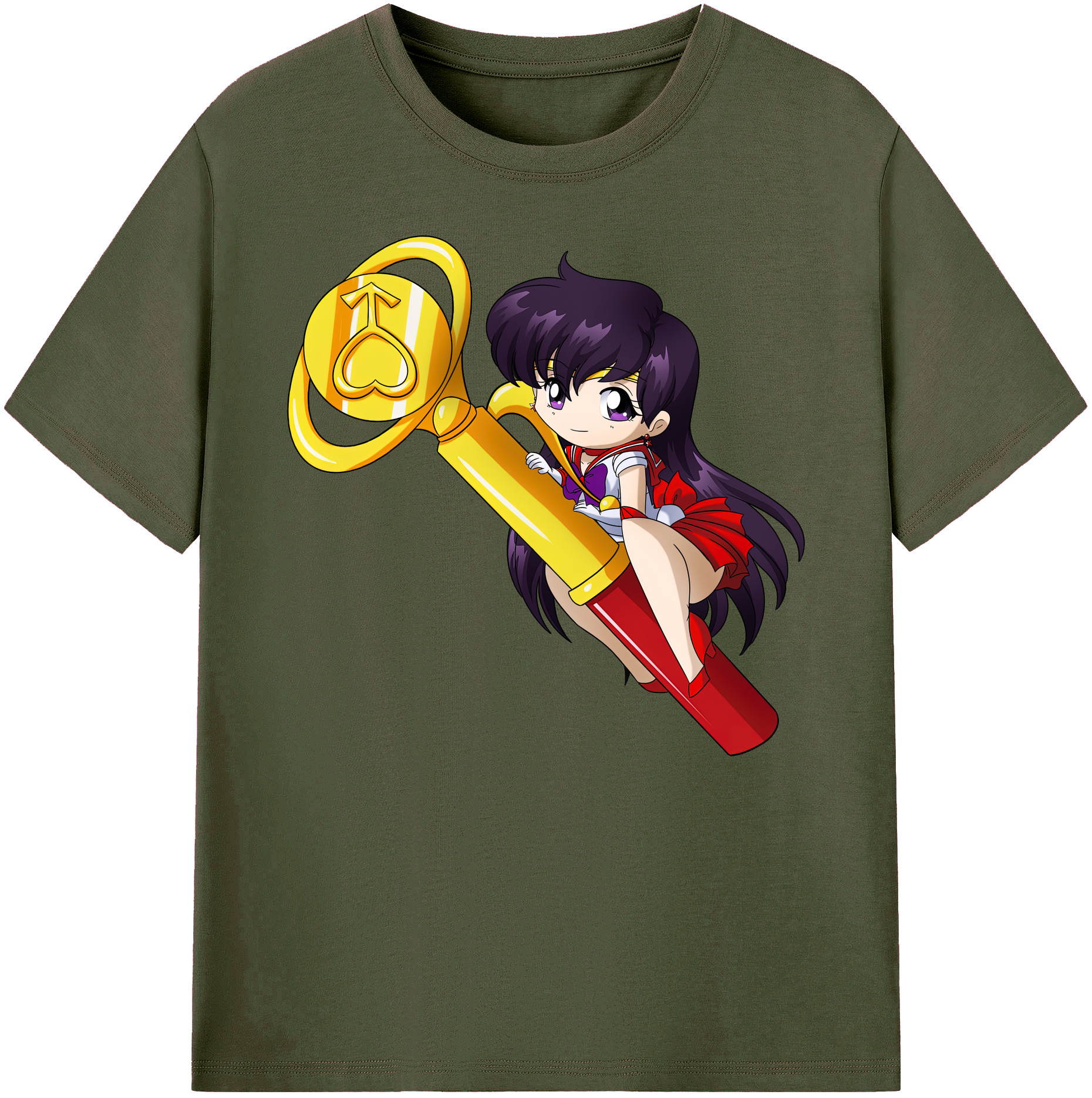 （画像用） 美少女戦士セーラームーン 火野レイ ひの レイ Sailor Moon Hino Rei （セーラーマーズ,Sailor Mars） 綿100％ メンズ半袖Tシャツ｜肌触りやわらか＆通気性